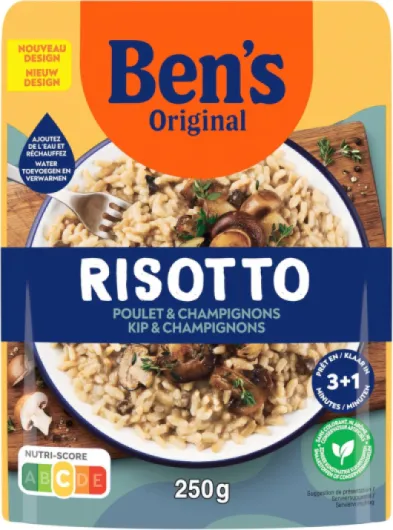 BEN'S ORIGINAL Risotto Poulet et Champignons 3mn 250g (Lot de 4) 250 g (Lot de 4) Risotto Express 2min Poulet Champignons Ben's Original
