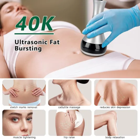 40K Corps Appareil Minceur Appareil Anti Cellulite, 3 en 1 Lipocavitation Radiofrequence A-ppareil Multipolaire Radiofréquence Visage Corp Entier Masseur pour Amincissants et Raffermissants