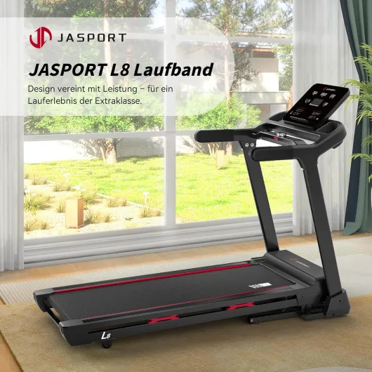 L3 Tapis de Course Pliable pour la Maison, Silencieux avec système d'amortissement à Ressort, Compatible Bluetooth-Kinomap et Zwift, 4 PS, jusqu'à 20 km/h, Inclinaison de 18%, L8