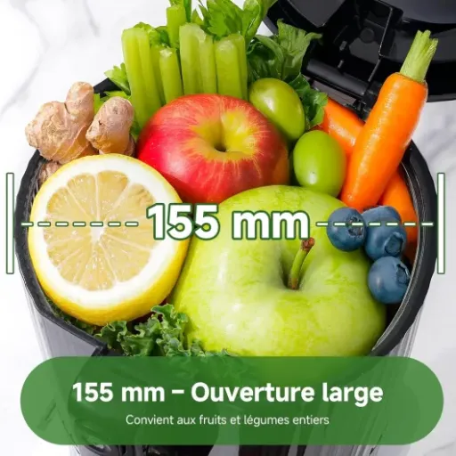 Test AMZCHEF Extracteur de Jus 2,5L : le gros goulot pratique mais pas parfait