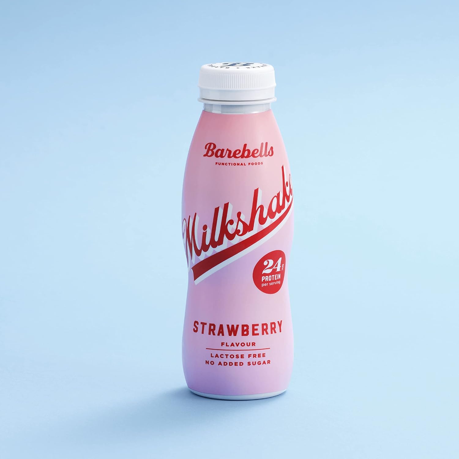 Milkshake protéiné Barebells Strawberry Bouteilles de 8 x 330 ml - Milkshake hautement protéiné - Sans sucre ajouté - Sans lactose - 24 g de protéines - Délicieux goût crémeux