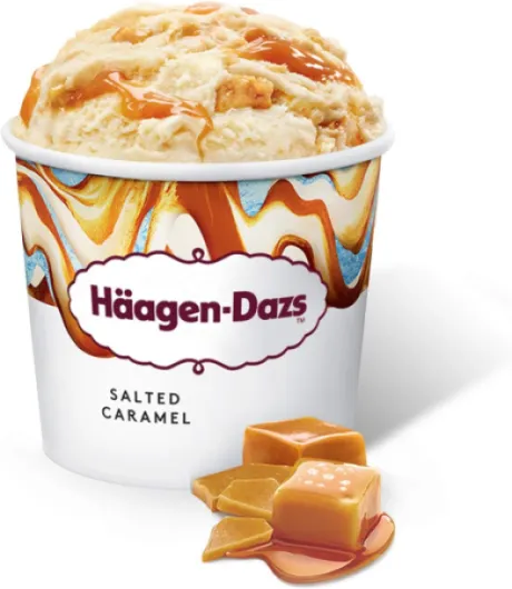 Häagen-Dazs Coffret de 4 Minicups Crème Glacée Salted Caramel, 4 x 95ml (Surgelé)