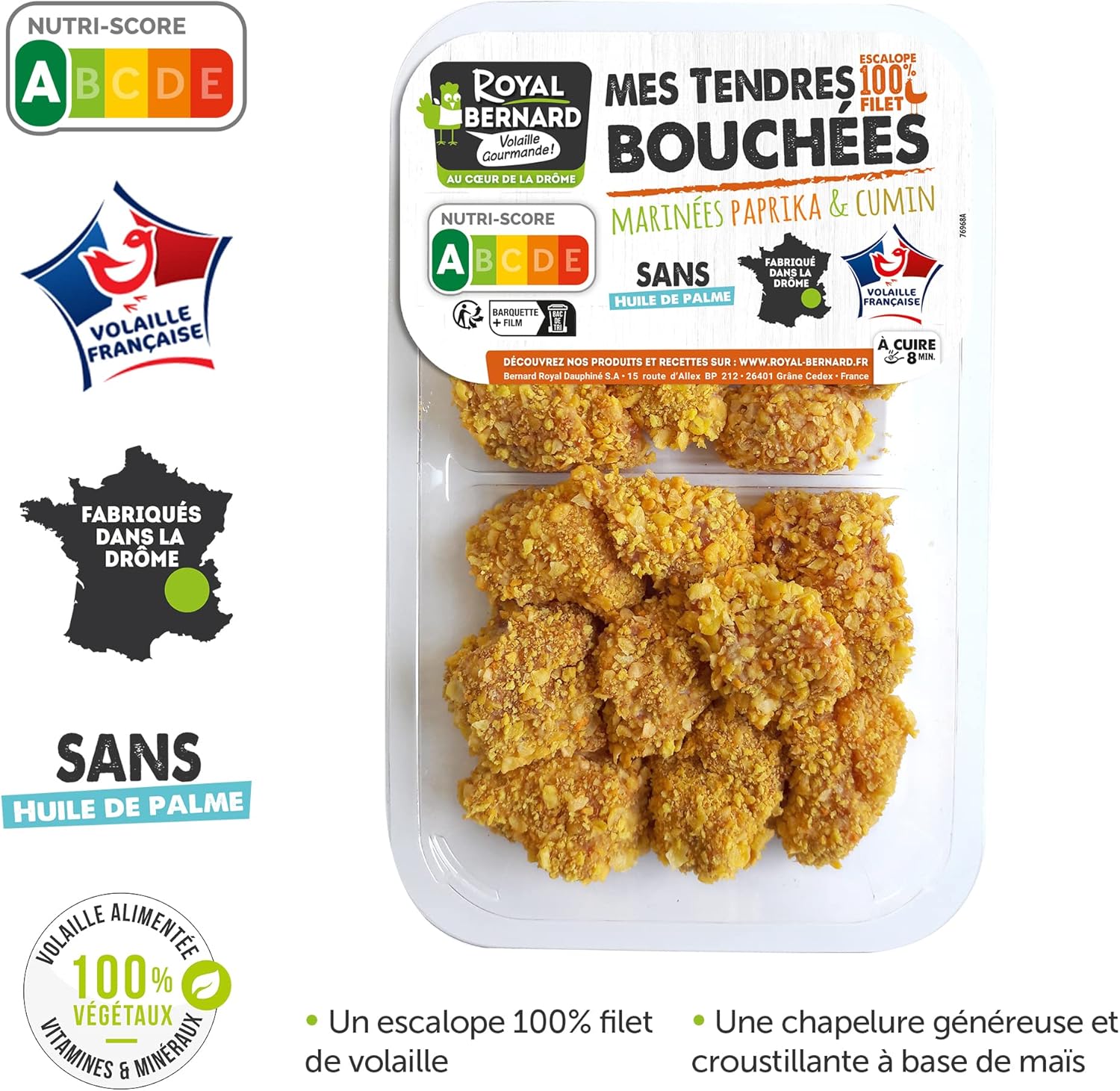 Assortiment Mes Panés - Colis de Viande de Volaille 100% Française - 6 Barquettes - Nutri-Score A, Sans Huile de Palme - Cordons Bleus + Escalopes + Tendres Bouchées