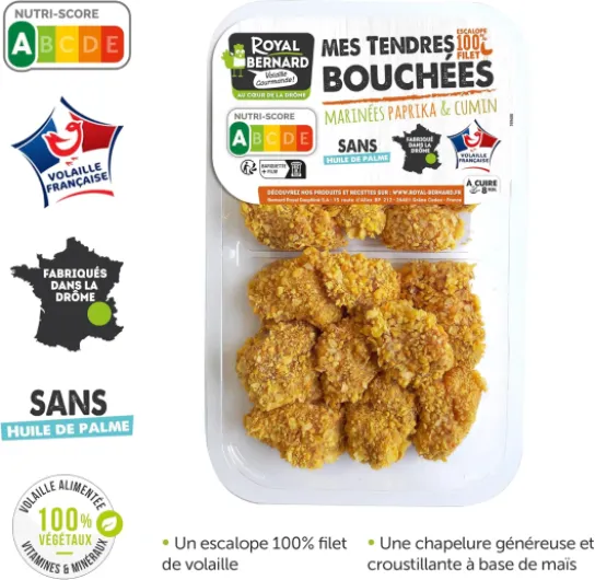Assortiment Mes Panés - Colis de Viande de Volaille 100% Française - 6 Barquettes - Nutri-Score A, Sans Huile de Palme - Cordons Bleus + Escalopes + Tendres Bouchées