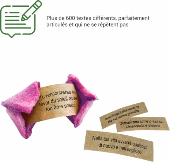 D&D Fun Cookies Biscuits de fortune colorés -Excellente idée de cadeau pour les invités -Biscuits de fortune pour les fêtes -Emballés individuellement -Biscuits de fortune chinois -(ROSE S, 20, unité) ROSE S 20