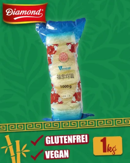 Diamond nouilles transparentes, longues, vermicelle Longkou, 1 000 g 1 kg (Lot de 1)