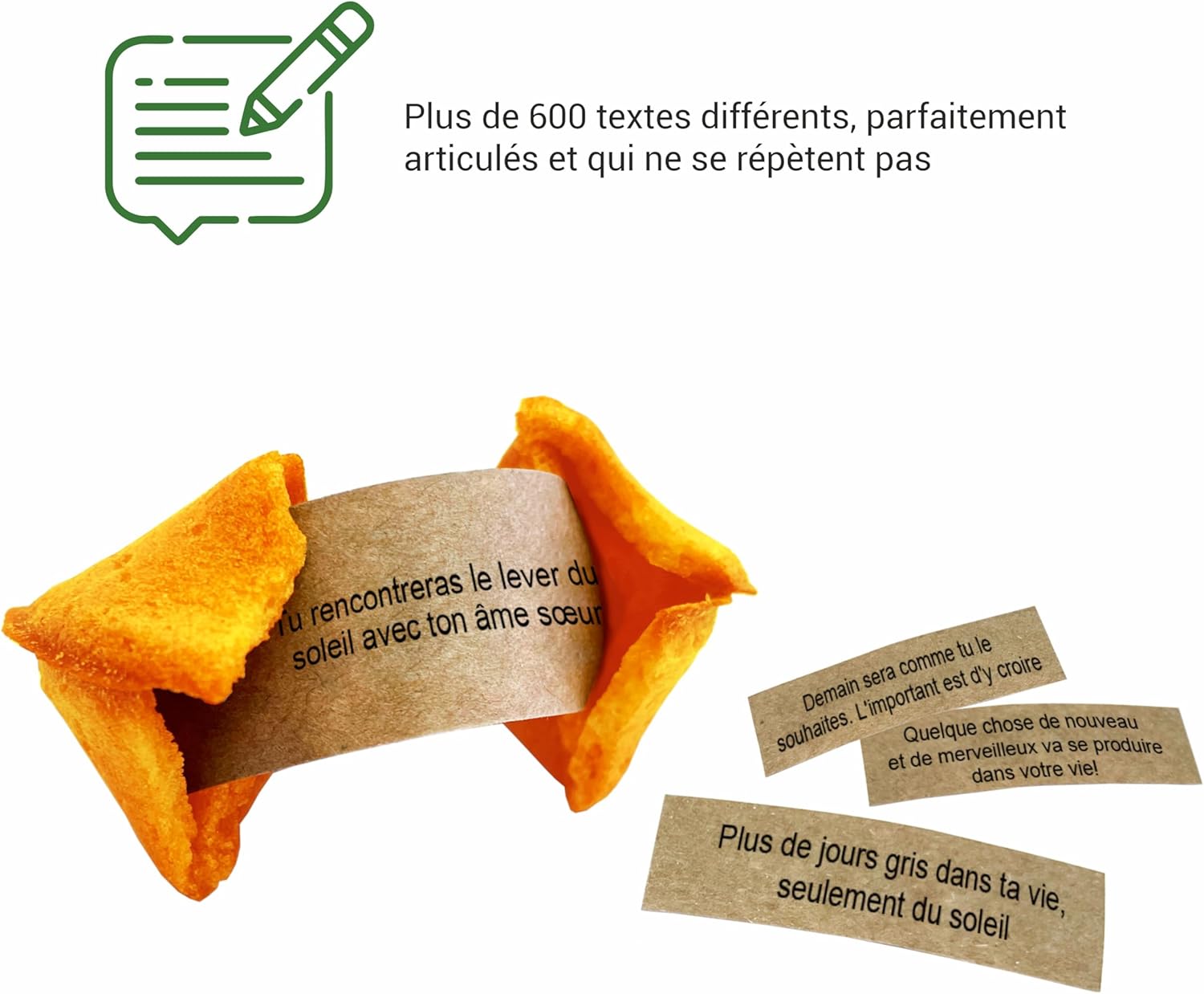 D&D Fun Cookies Set de biscuits de fortune au goût de Pêche Blanche - Excellent cadeau pour les invités - Fortune cookies pour les fêtes - Emballage individuel - Biscuits de fortune chinois (M)