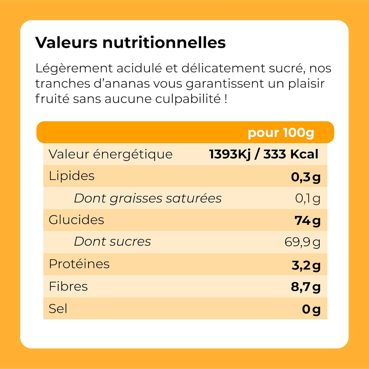 Ananas tranches séchées 1 Kg - 100% naturel sans additifs ni conservateurs - Ananas déshydraté - Fruits secs - sans sucre - une saveur unique et sublime - Sans gluten - Vegan et végétarien - Dorimed