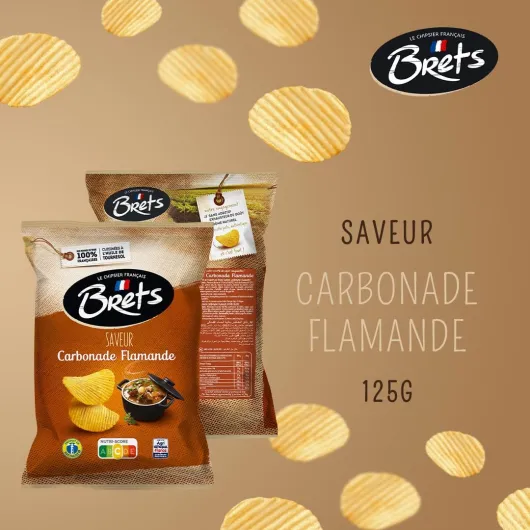 Bret's Chips Saveur Carbonade Flamande, 125g, Lot de 10