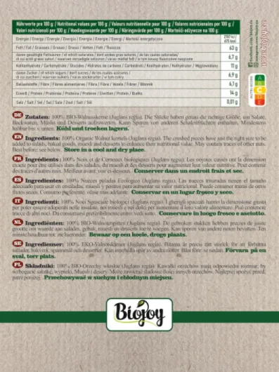 Cerneaux de Noix BIO (1 kg), morceaux, décortiquées (Juglans regia) 1 kg (Lot de 1)