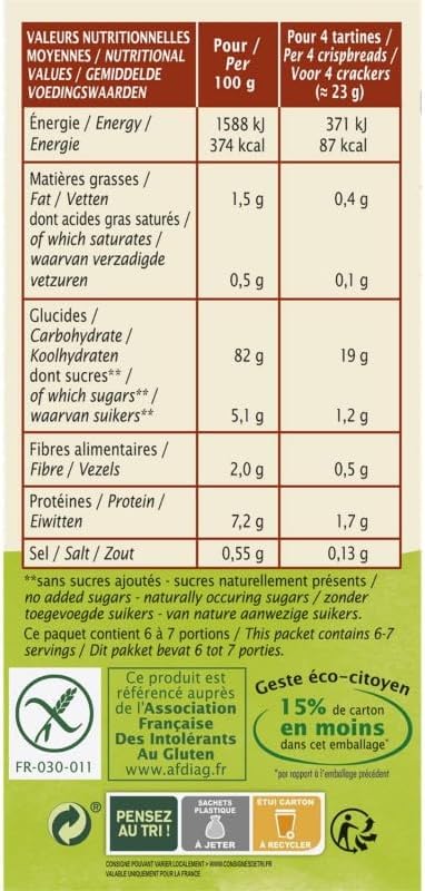 Délicieuses Tartines Bio à la Châtaigne Sans Gluten - Jardin Bio Étic 150g Pépite croustillante de bien-être naturel, riche en saveurs authentiques - Le Lot De 4