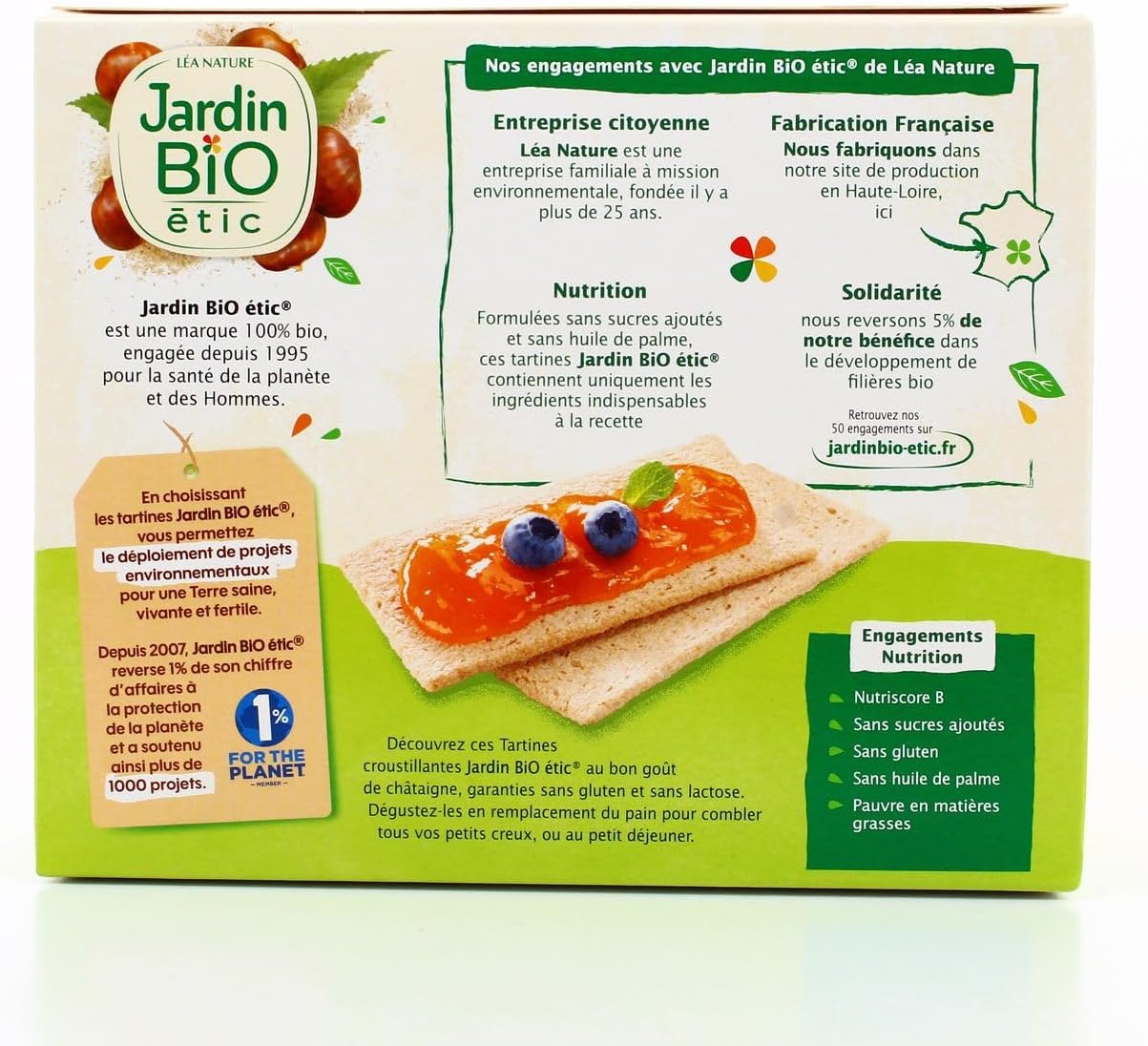 JARDIN BIO - Tartines Gourmandes à la Châtaigne Sans Gluten Bio, 150G