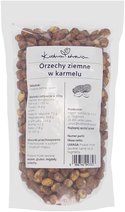 Cacahuètes Caramélisées Croquantes – Enrobées de Sucre Doré – Snack Gourmand, Source de Protéines Végétales 1 Kilogramme - KUCHNIA ZDROWIA 1kg