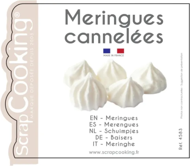 Meringues Cannelées 40 g - Décorations Gâteaux, Pâtisseries - Fabriquées en France - 4583 40 g (Lot de 1)