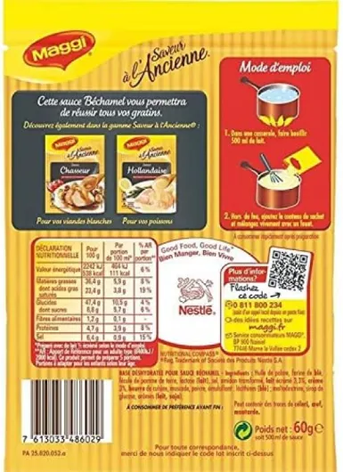 NESTLE MAGGI - Maggi Sauce Déshydratée Saveur À L'Ancienne Béchamel 60G - ( Lot De 4 )