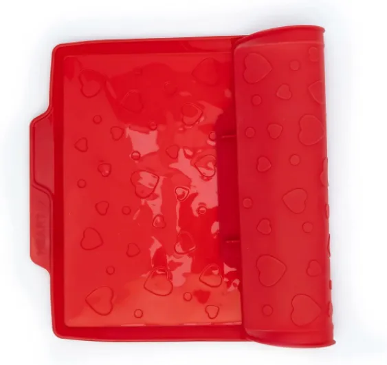 � Moule en Silicone Génoise Cœurs • Plaque à Gâteau Roulé Saint-Valentin • Silicone 100% Alimentaire • Dimensions 42x28x1,5 cm • Motifs Cœurs pour Dessert Plein d’Amour
