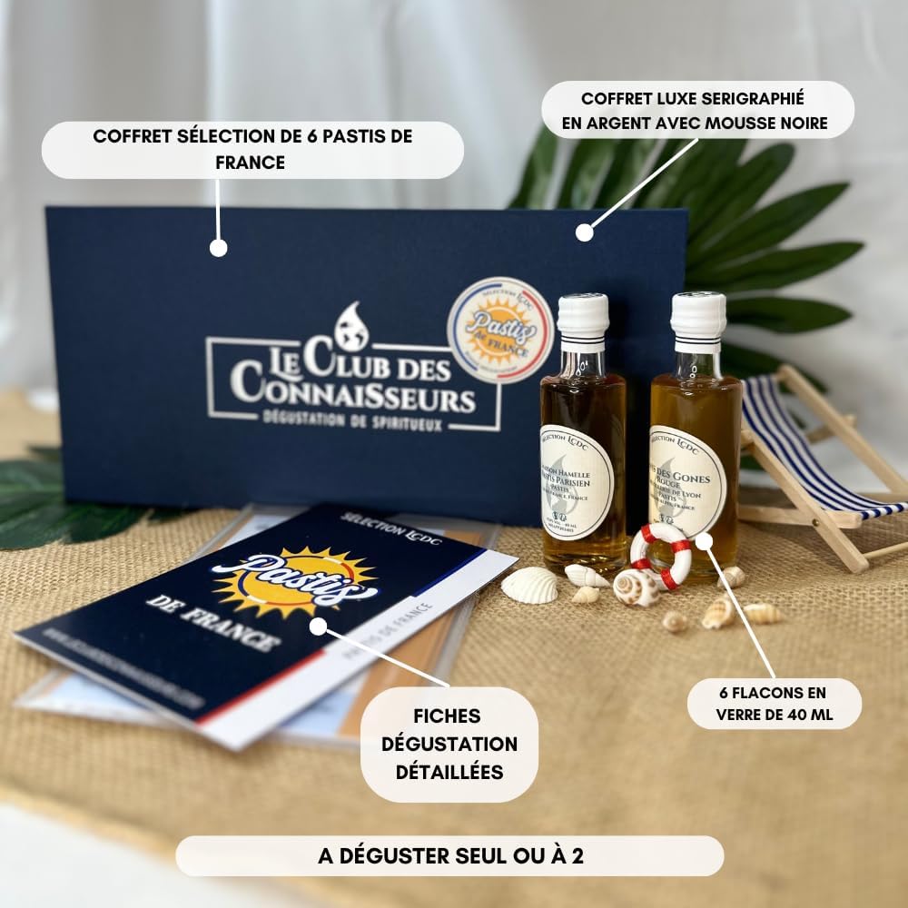 Coffret Dégustation Pastis de France 6 x 40 ml - En Solo Ou En Duo