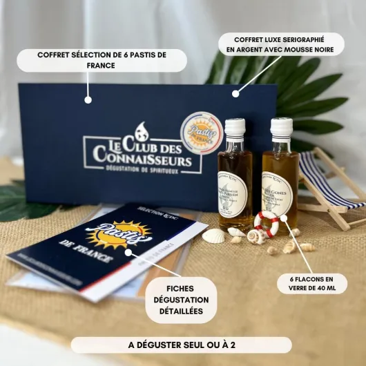 Coffret Dégustation Pastis de France 6 x 40 ml - En Solo Ou En Duo