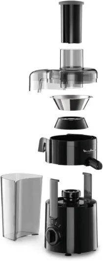 Frutelia Plus Centrifugeuse, 950 ml, 350 W, 2 vitesses, Goulot 6 cm, Filtre inox, Compact, Jus maison de fruits et légumes JU370810, Noir 350W / 2 vitesses - 950ml