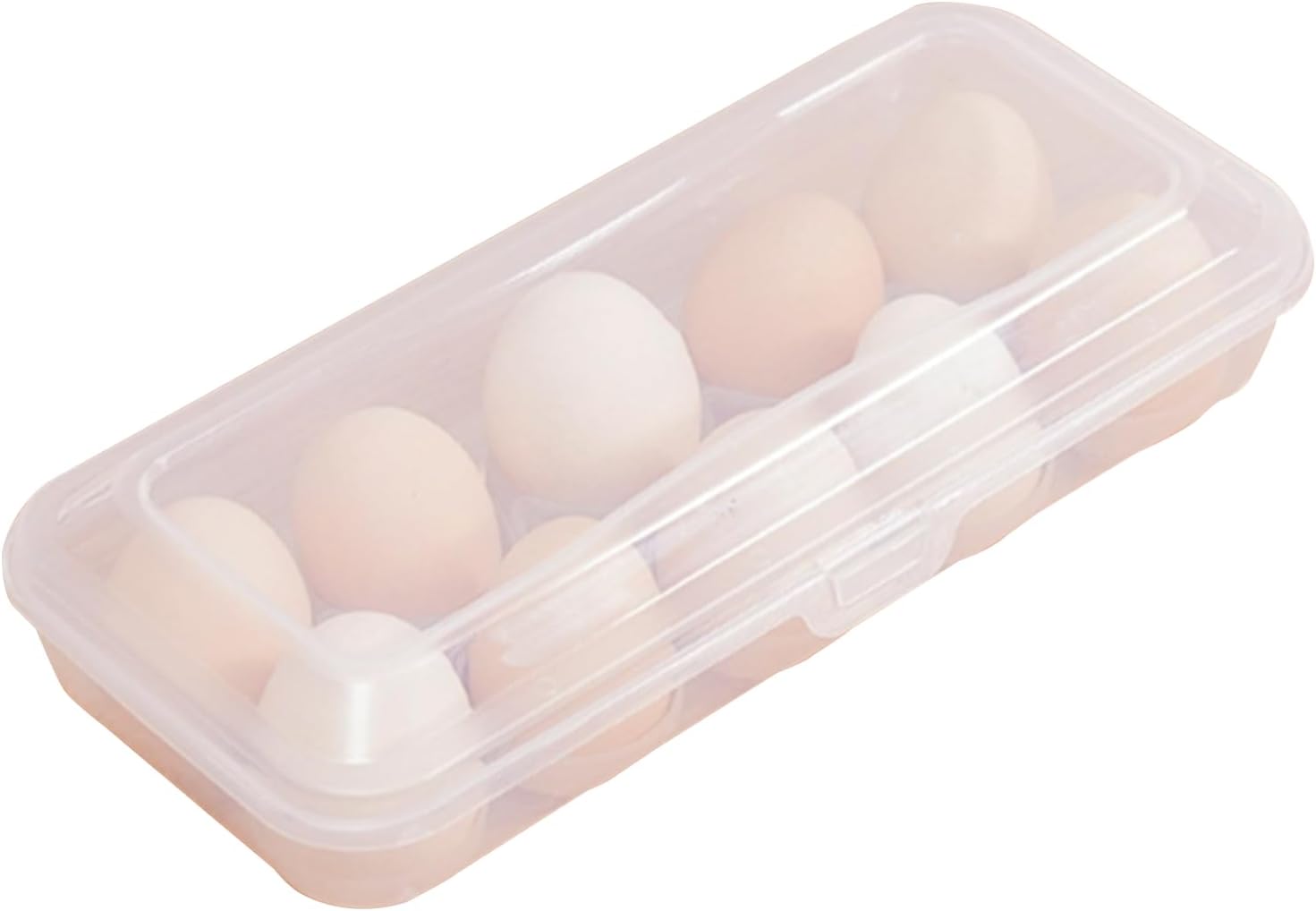 Husalsea Boîte à Oeufs en Plastique - Rangement Œuf Frigo, Boîte de Rangement pour 10 Œufs, Transparente, Distributeur Œuf, Pratique et Hygiénique