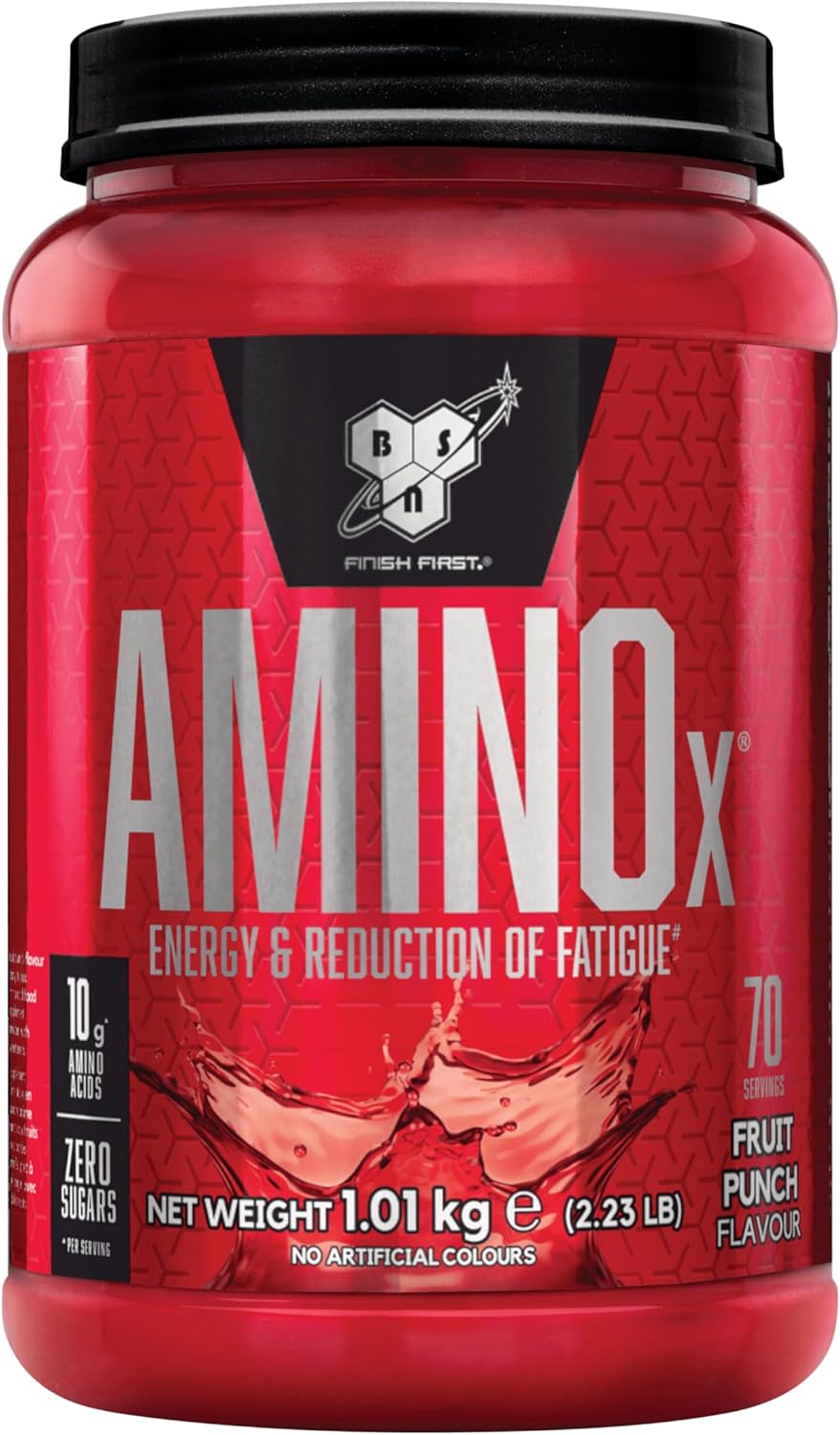 Nutrition Amino X Complément avec vitamine D, vitamine B6 et acides aminés, Goût Cocktail de fruits, 70 portions, 1 kg Cocktail de Fruits 1.020 kg