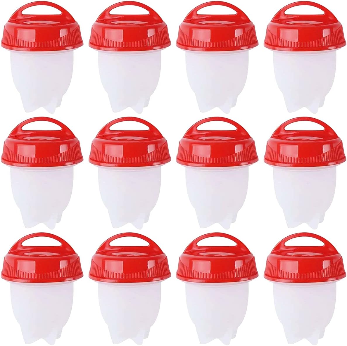 12 pièces chaudière à oeufs chaudière à oeufs ensemble de chaudière à oeufs en silicone sans coquille coquetier oeuf à la coque ustensiles de cuisine antiadhésifs chaudière à oeufs durs et mous