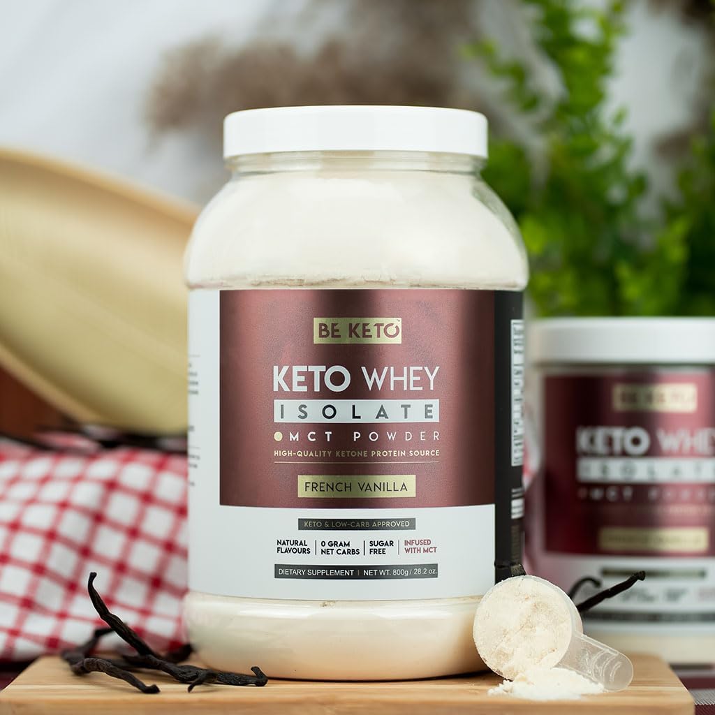 Keto Isolat de protéines avec MCT - Vanille française 800g