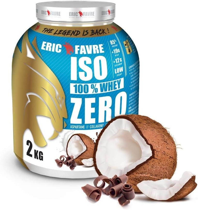 ISO WHEY ZERO 100% Pure Protéine - Pure Whey Protéine Isolate Savoureuse Pour Prise de Masse Musculaire - Assimilable Rapidement - 2 kg - Laboratoire Français Eric Favre (Choco coco) Choco coco 2 kg (Lot de 1)