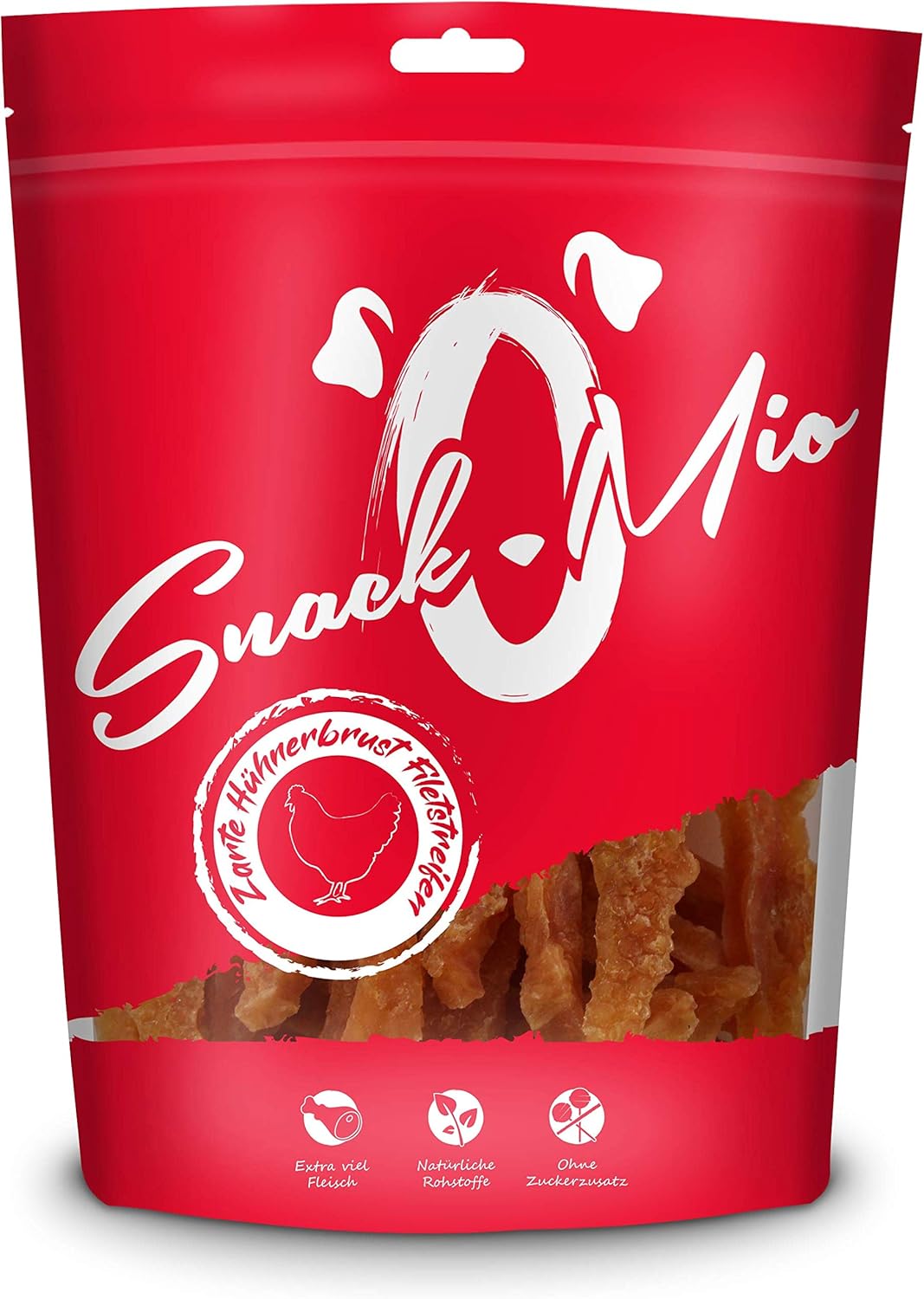 Friandise premium pour chiens - tendres lamelles de filet de poitrine de poulet, sans céréales, paquet de 1 (1 x 500g) lanières de filet de poulet 500 g (Lot de 1)