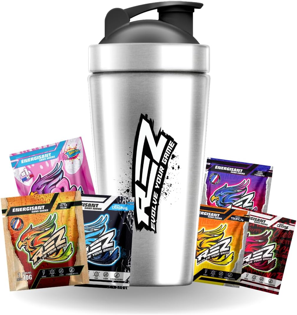 Pack Starter - Energy Drink en Poudre - Boisson Énergisante SANS sucre - Colorants et Arômes Naturels - Seulement 30 calories - Fabriqué en France