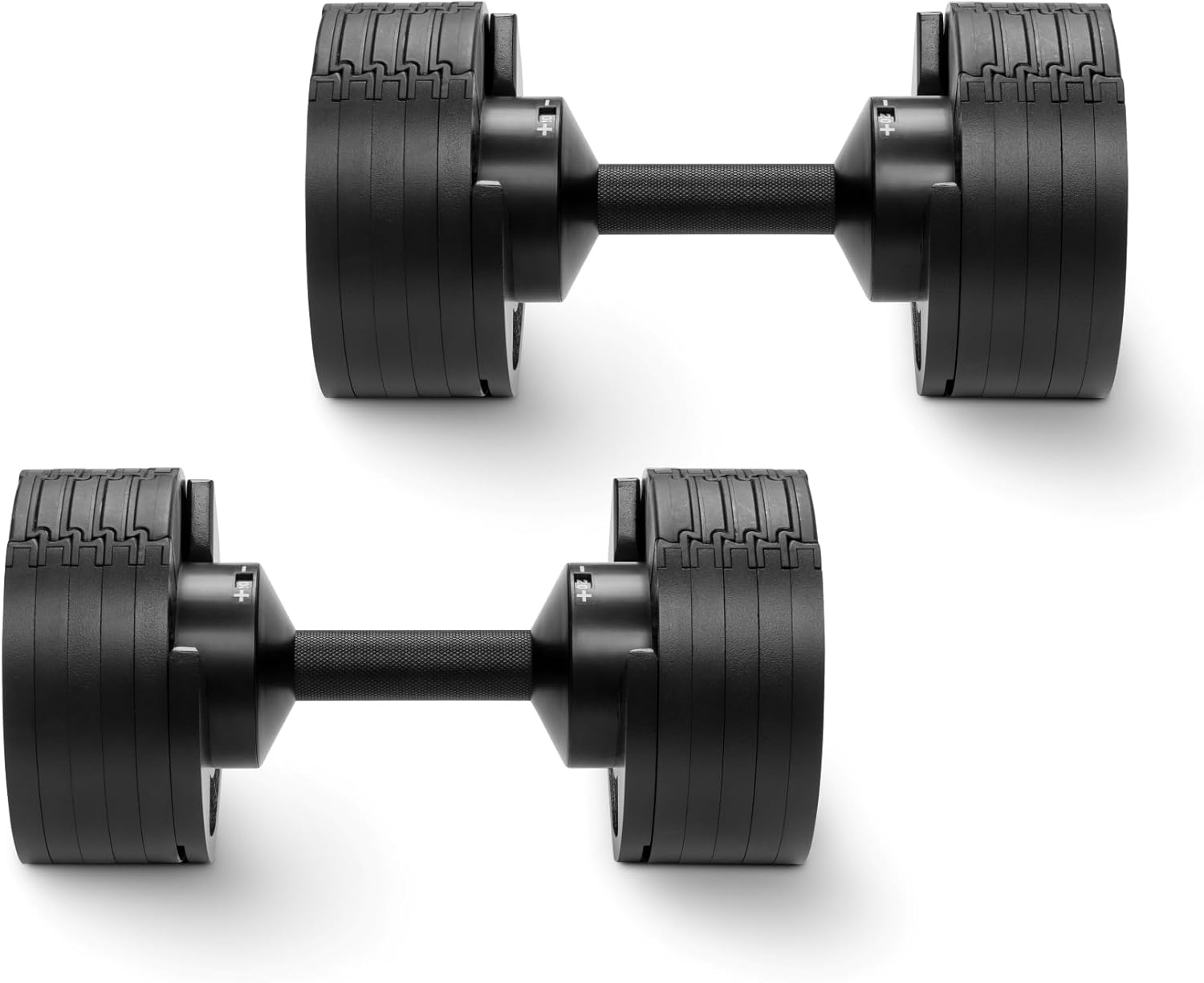 NÜOBELL Lot d'haltères réglables 220 - 2-20 kg avec intervalles de 2 kg - Bouton rapide - Entraînement de musculation Premium noir