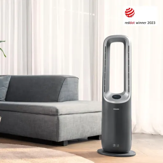 Purificateur d'air Série 8000 - Purificateur, Chauffage & Ventilateur 3en1, jusqu'à 70m², Élimine 99,97% Allergènes & Polluants, Filtre HEPA, Capteurs Intelligents, App Air+, Gris (AMF870/15) 3-en-1