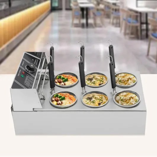 20L Commercial Cuiseur Pâtes Électrique 2000W Avec 6 Paniers,Température Réglable 140℉-392℉ Pour Cuire Nouilles,Saucisses, Boulettes Poisson, Radis, Tofu,Légumes, etc.