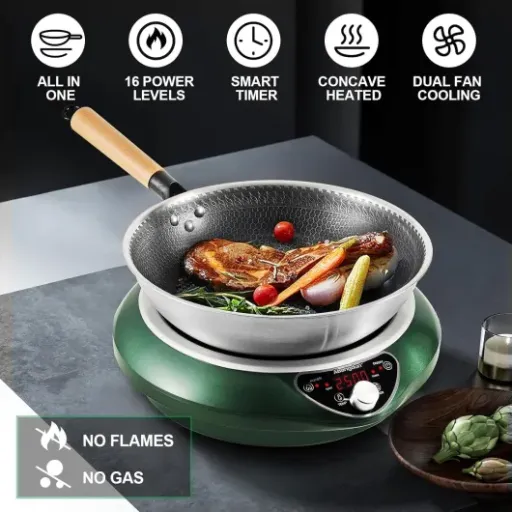 Test Plaque à Induction Abangdun 2500W : le combo wok portable qui fait le job sans chichi