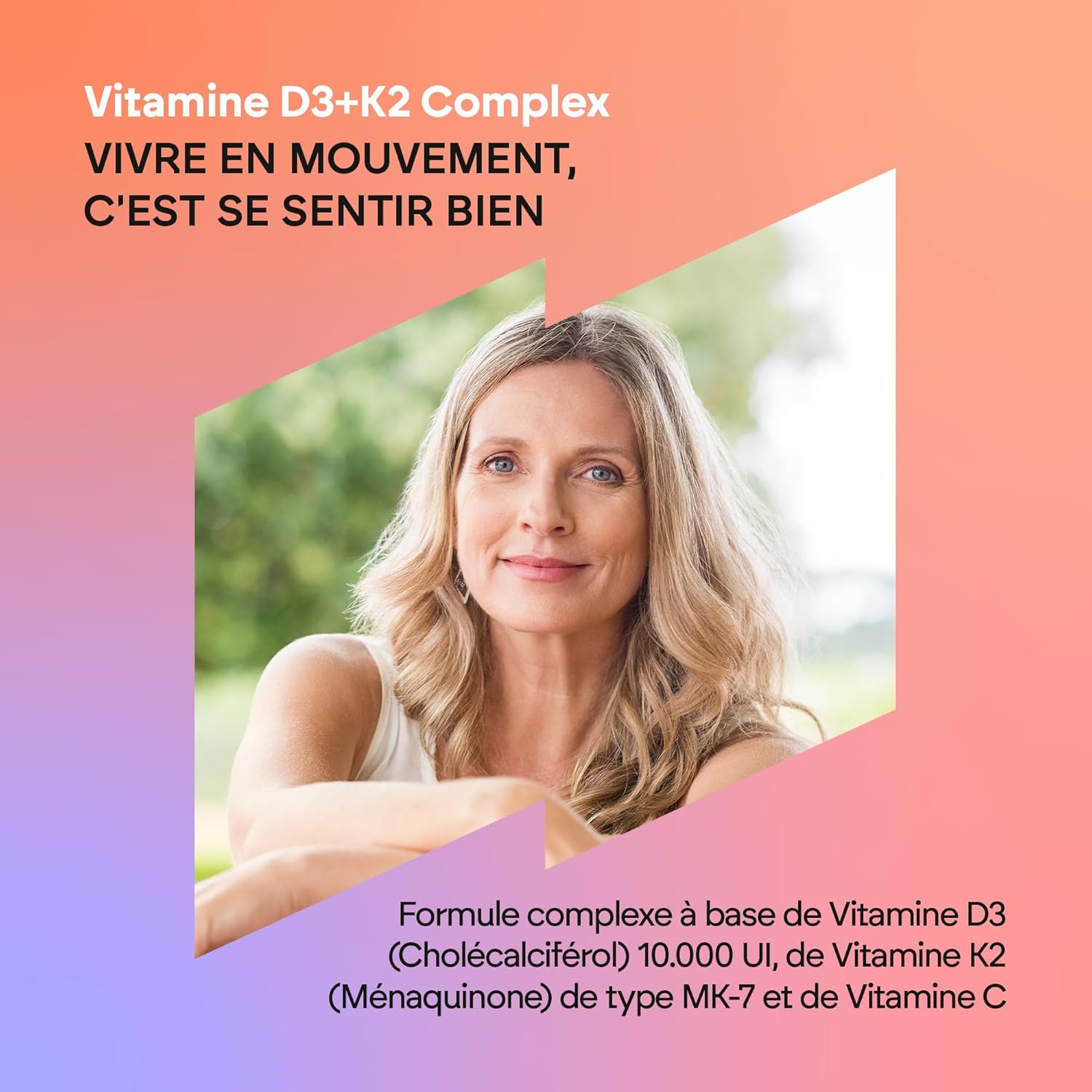 Vitamine D3 et K2 10000 UI - Immunité Os Muscles - Vitamine D3 K2 MK7 avec Vitamine C et Huile d'Olive Extra Vierge - 60 gélules Vitamine D Complex Nutralie