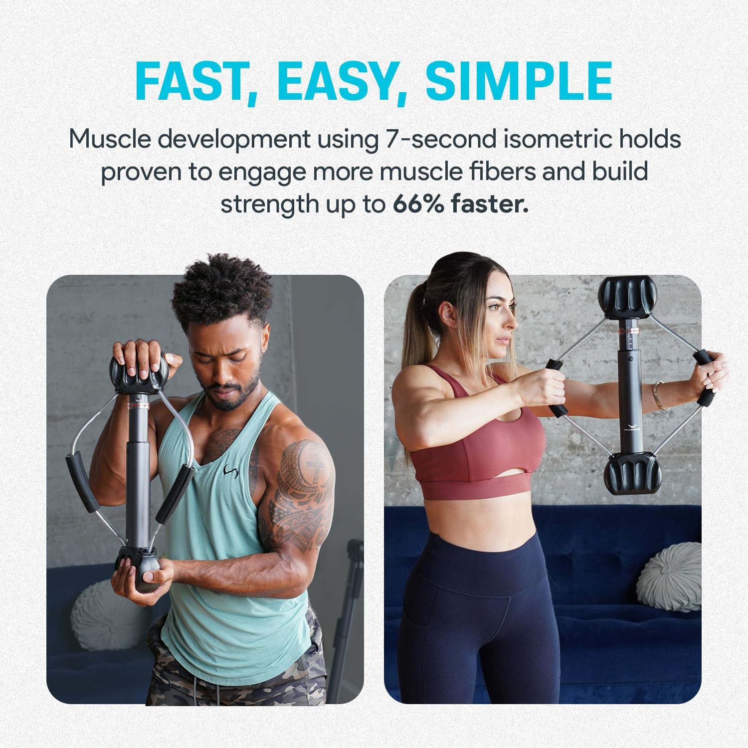 Steel Bow 20" - Entraînement Complet du Corps – Équipement d'exercice isométrique Portable pour la Musculation Rapide de la Poitrine, du Dos, des Bras et des abdominaux