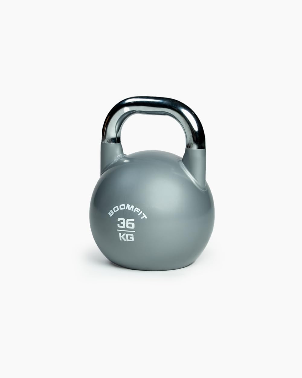 BOOMFIT Kettlebell de Compétition 4-40kg - Poids Musculation Kettlebell - Haltere Musculation pour Cross Training et Sport Maison - Acier Allié - Équipement Pro pour Homme et Femme Gris 1 x 36 kg