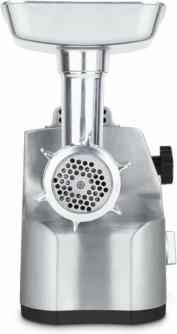 H.Koenig Hachoir à Viande Electrique Professionnel WMG800 Puissant, Jusqu'à 2kg/min, Lame Acier Inox, 3 tailles de grille de hachage, Accessoires Saucisses et Kebbes, 2 vitesses, 1800W