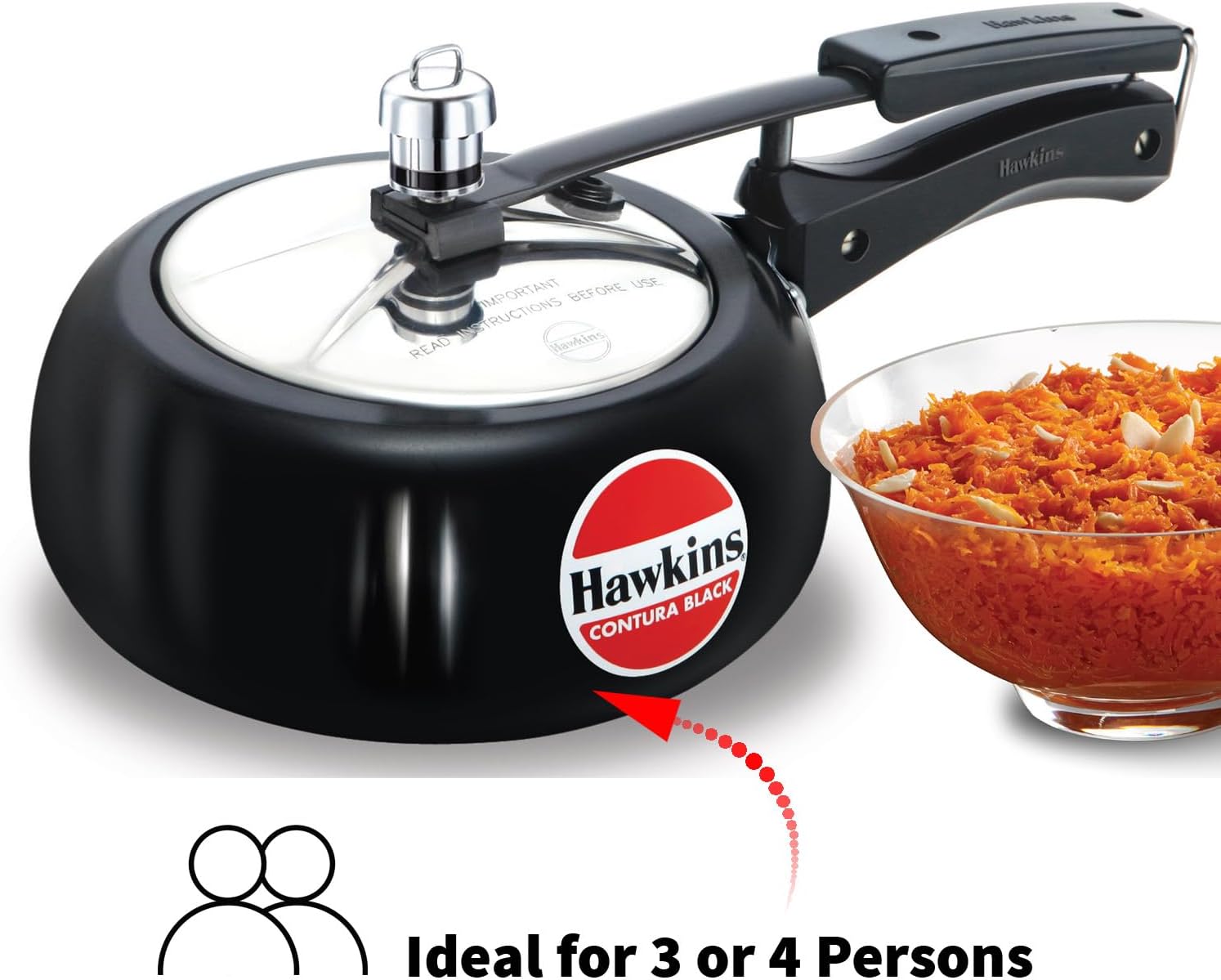 Hawkins Contura Autocuiseur en Aluminium anodisé Dur, 2.0 Litre 2 L