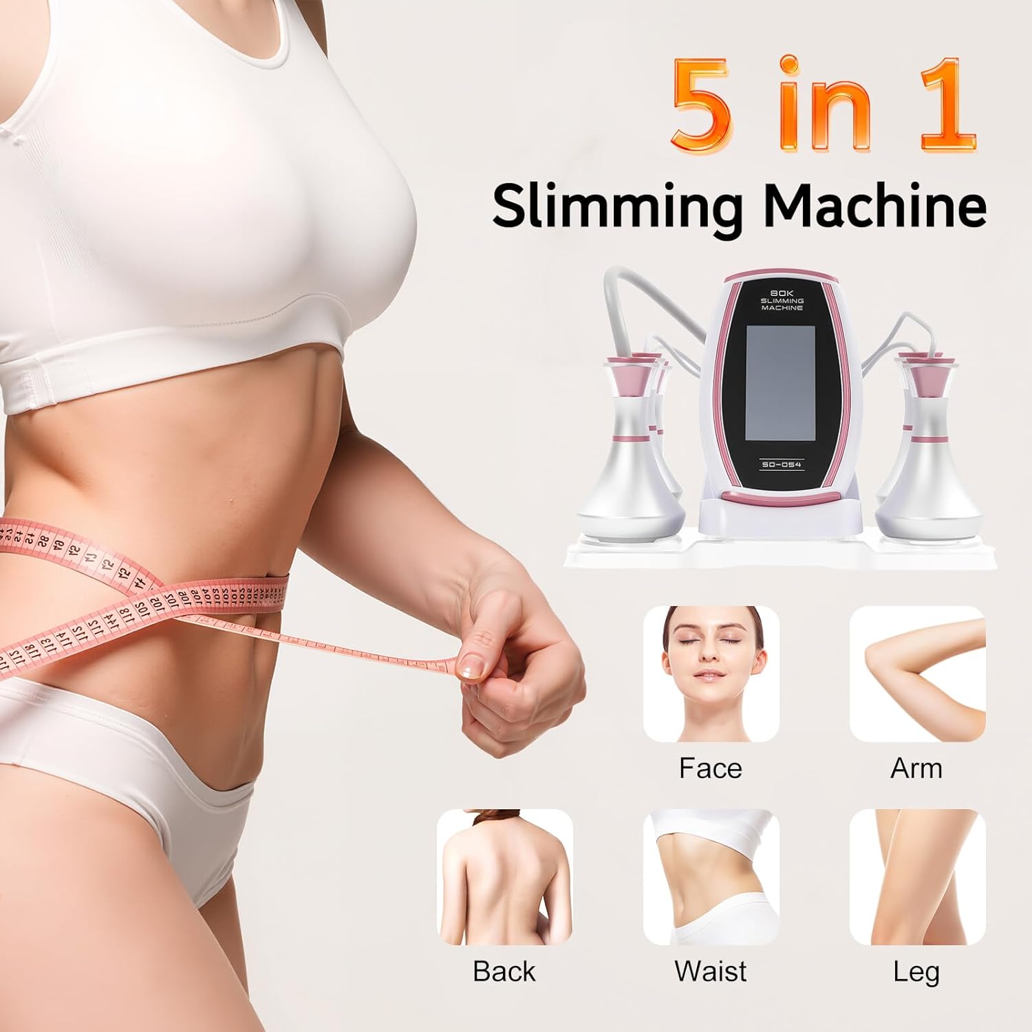 80K amincissant machine, 5 en 1, cavitation ultrasonique multipolaire, dispositif de soins de la peau, appareil pour la perte de poids
