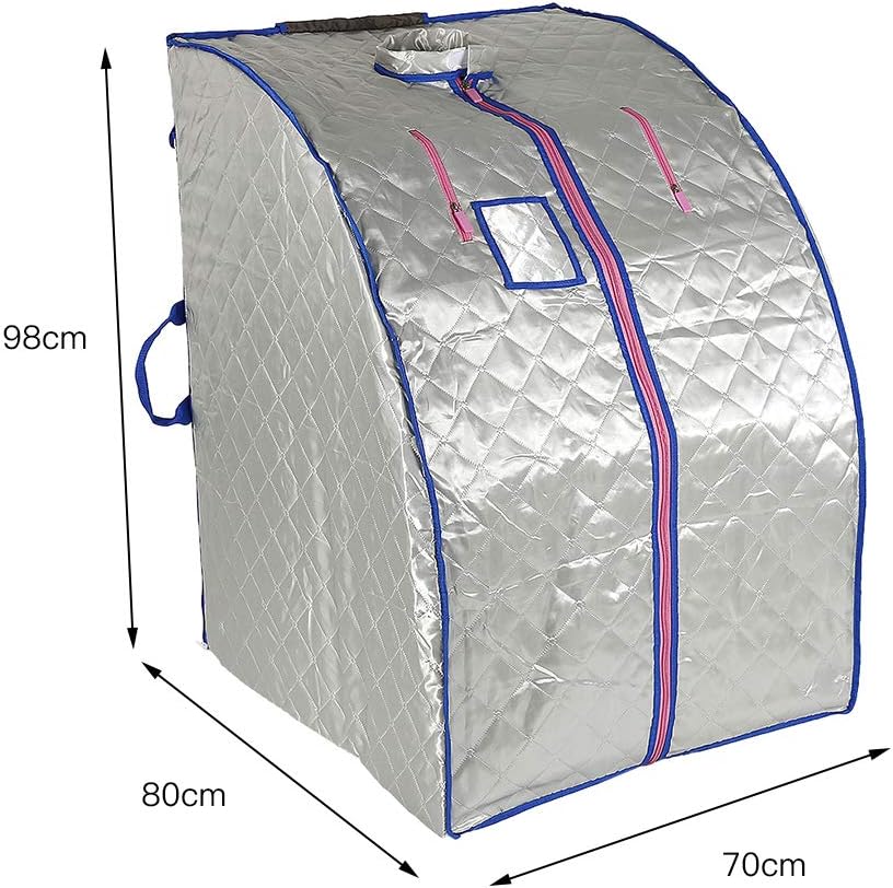 Sauna Infrarouge et Portable - Spa à Domicile pour une Personne - Idéal pour la Désintoxication et la Perte de Poids 70 cm x 80 cm x 98cm (argent)