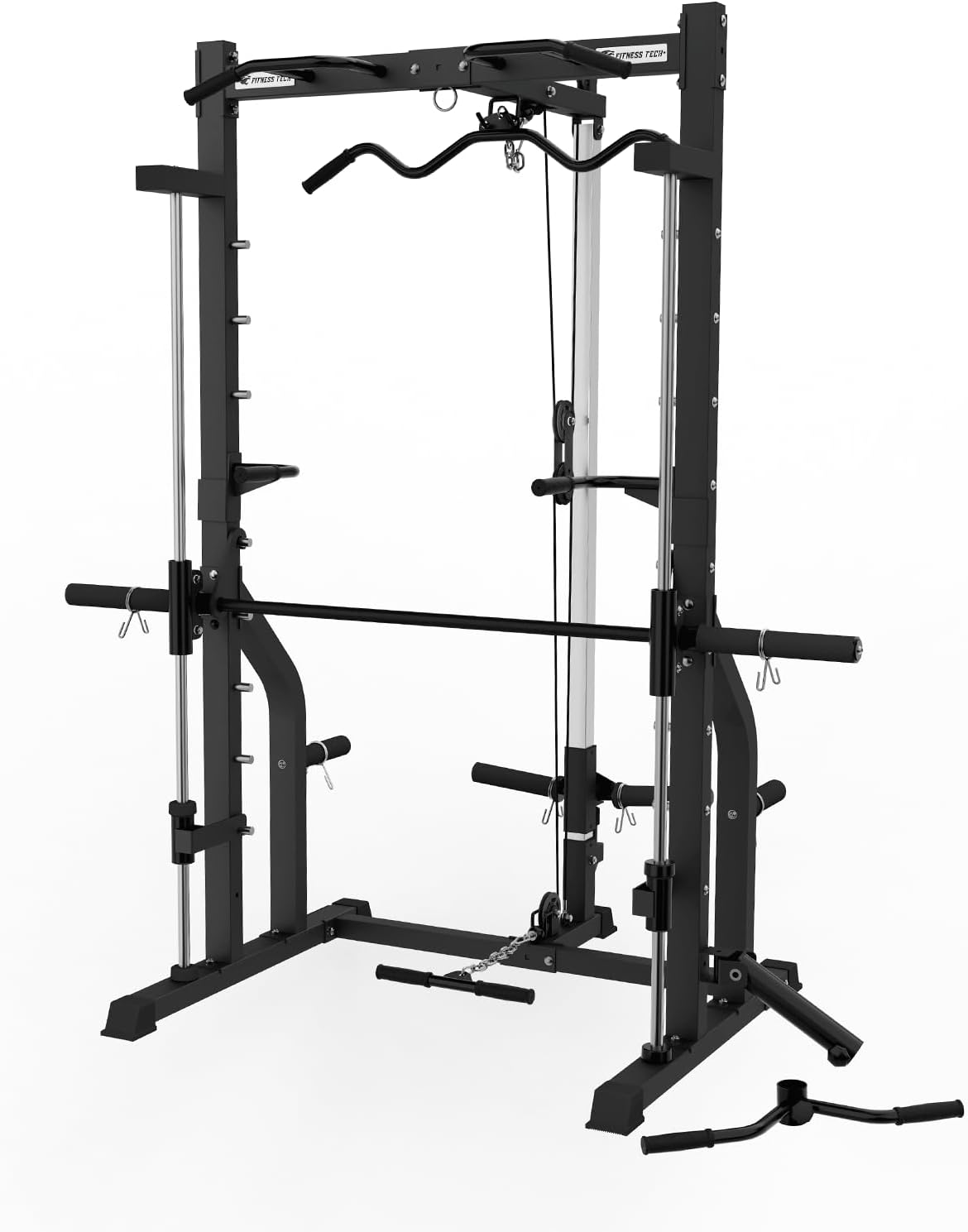 Smith Machine S13 Machine multifonction Cage à poulies, barre guidée et tractions pour gymnastique à domicile, exercices de musculation complète, supporte jusqu'à 200 kg