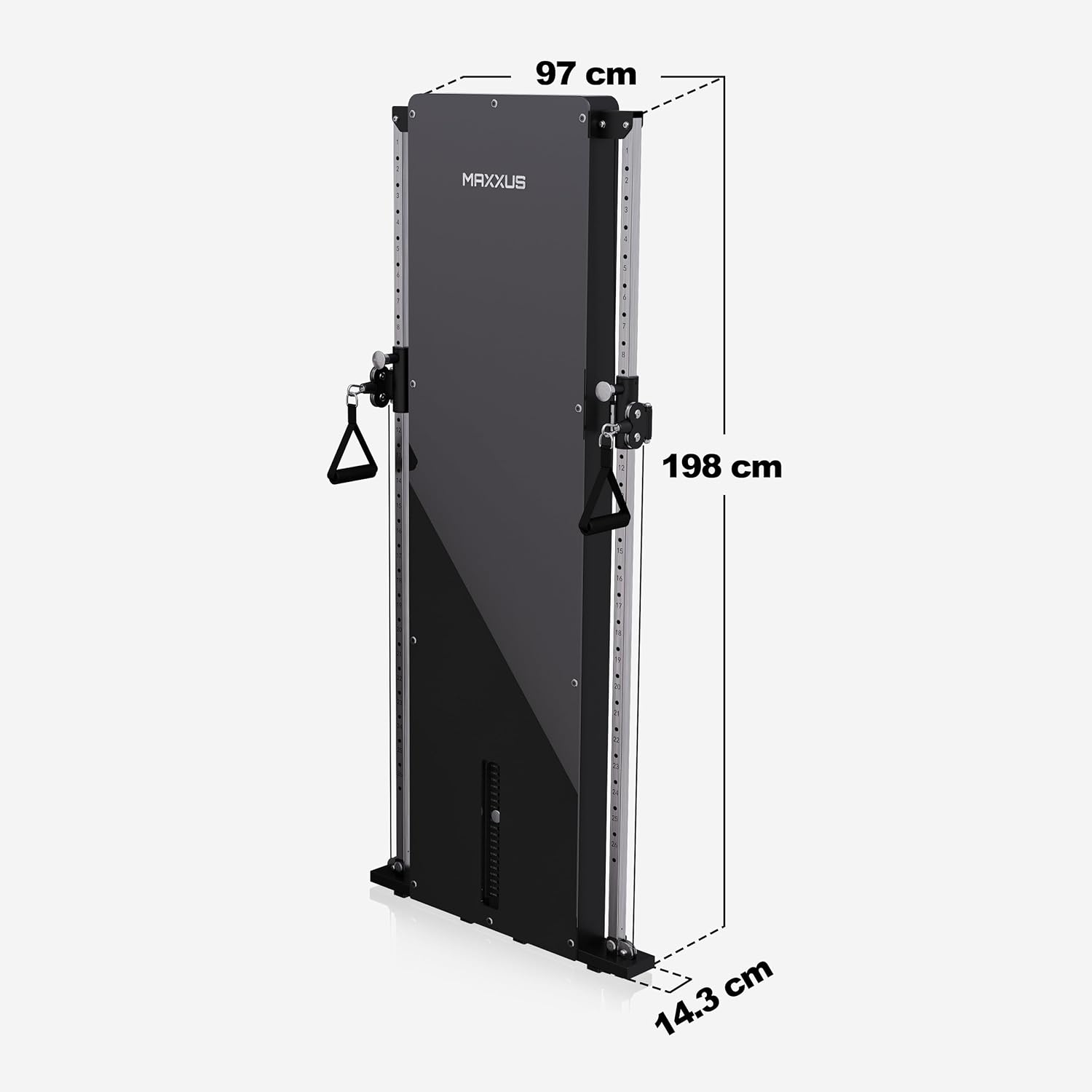 Machine Poulie Musculation SmartGym H8 - Montage Mural, 198x97x14,3 cm, Poids 20 x 2,5 kg, Aluminium, Acier Inoxydable, Charge Max 150 kg - Appareil Traction Musculation, Fitness, Gym, Sport