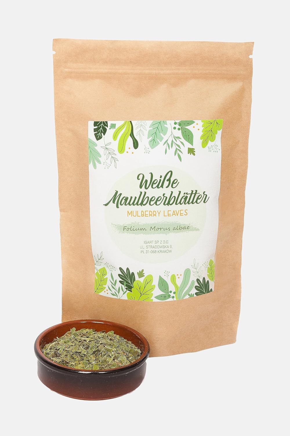 IGART Mûre Blanche 200g - Mûre Blanche Thé - Thé de Feuille de Mûre Blanche - Mûre Blanche Herbal - Tisane - Séchée - Coupée - Naturelle - Herbe - Supplément de Diabète - Morus Alba