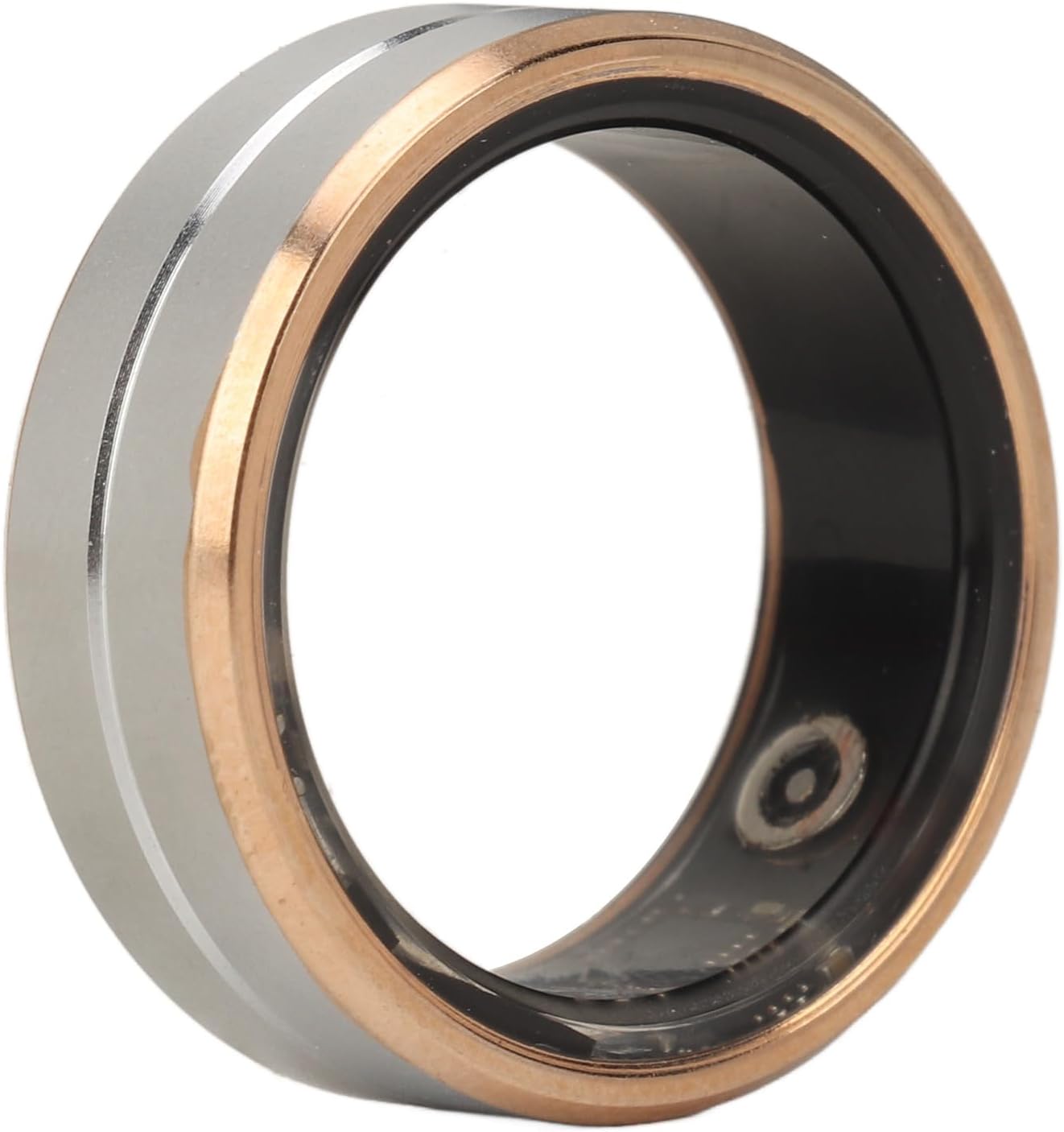 Bague Intelligente, Bague Intelligente de Fitness, Anneaux de Suivi de Fitness BT étanches IP68, Contrôle de Caméra à Distance avec Application, pour Hommes Femmes, Argent doré 8 8