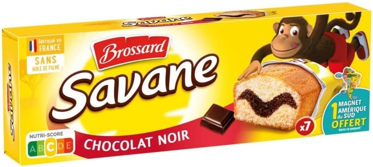 Brossard Savane Pocket Chocolat Noir - Gâteau moelleux Chocolat - 210g - Biscuits gourmands - Lot De 4