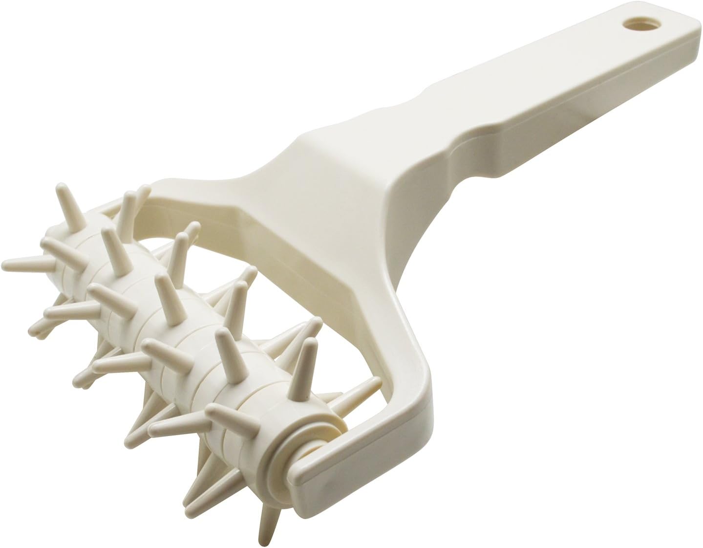 Meta-U Super Haute QualitÉ En Plastique Blanc 48 Pins Time-Saver Dough Craft Pizza Dough Roller Docker Avec Un Trou InfÉRieur Pour Suspendre - Never Break Off, Never Fall Apart (Blanc)