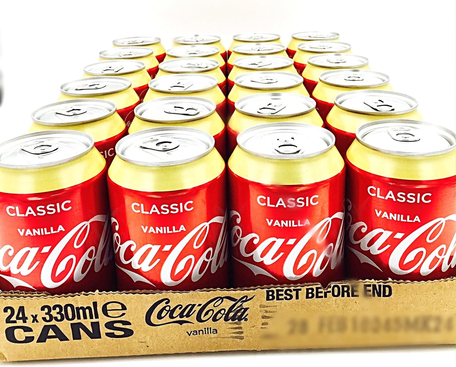 24x Canette de Coca-Cola Vanille, Vanilla, Coke, Boisson Rafraîchissante, Softdrink, Caféine, 30 cl (pack of 24) Vanille - 330 ml (Lot de 24)