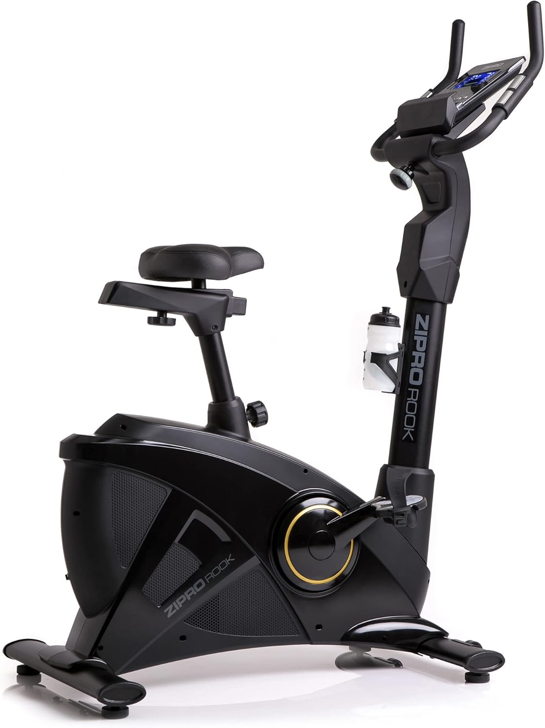 Vélo d'appartement iConsole Rook, Ergomètre Fitness, Vélo d'appartement magnétique, Ergomètre jusqu'à 150 kg, Vélo d'intérieur, Vélo d'entraînement à domicile, Vélo ergomètre filaire Black-Gold