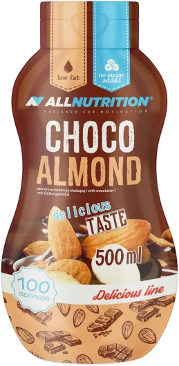 Sweet Sauce - Sauce pour Desserts - Sirops Hypocaloriques - Dessert Nutritionnel - Faible en Calories - Collations Saines - 500 ml - Chocolat aux Amandes Chocolate-Almond